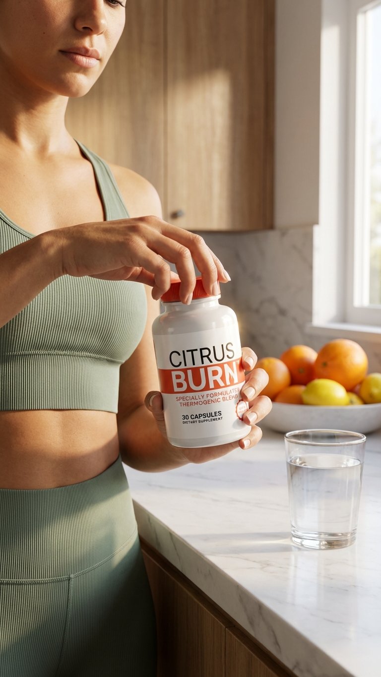 Woman using CitrusBurn as part of her daily wellness routine